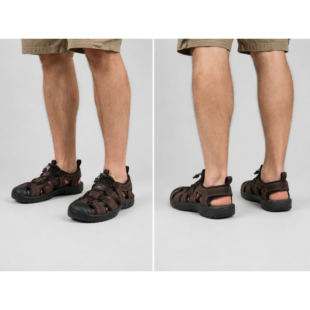 Skechers Brown Outdoor Fisherman Sandals Men's US 10 Closed Toe Sport Water...